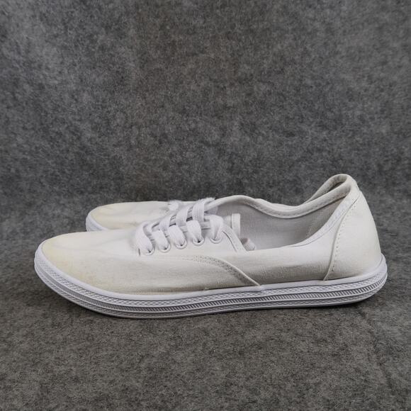 Universal Thread Shoes Womens 9 Casual Sneaker Fabric Lace Up Flat Comfort White - Picture 4 of 12